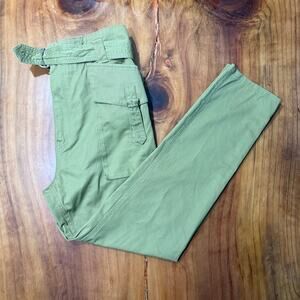 Magali Pascal Women's Pants Small Stevie Olive Green Straight Anthropologie JJ28